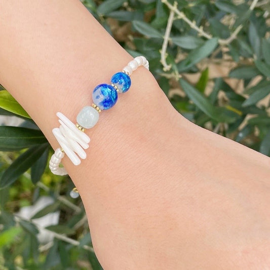 JEENAR ホワイトホタルガラス ブレスレット