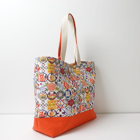 RYUKYU COLLAGE トートバッグ中(ちゃんぷるー柄)