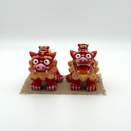 幸福の親子シーサー