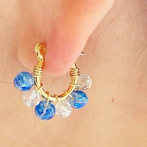 JEENAR ホワイトホタルガラス ピアス
