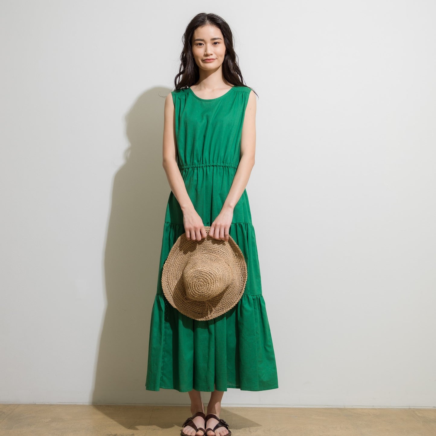 THIDA BREEZE クルーネックティアードワンピース