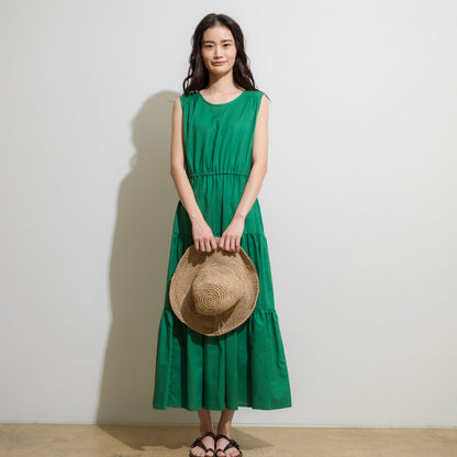 THIDA BREEZE クルーネックティアードワンピース