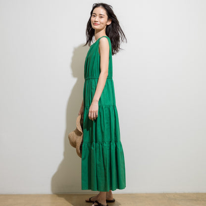 THIDA BREEZE クルーネックティアードワンピース