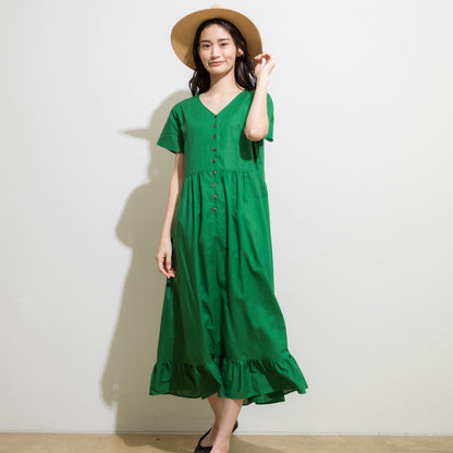 THIDA BREEZE 半袖ティアードワンピース