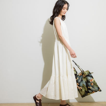 THIDA BREEZE Vネックティアードワンピース