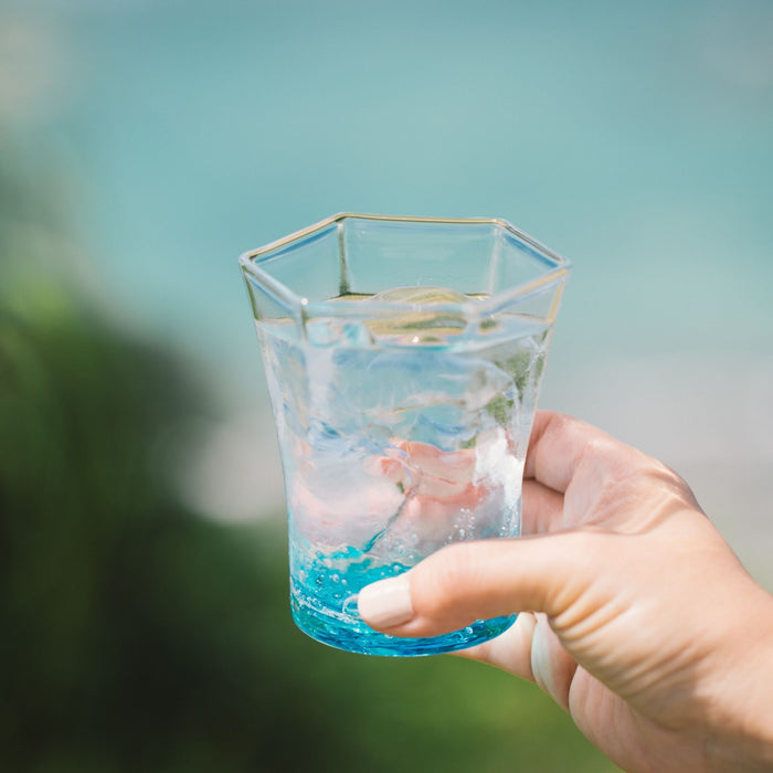 RYUKYU GLASS WORKS 海風 オキナワオーシャン 六角グラス