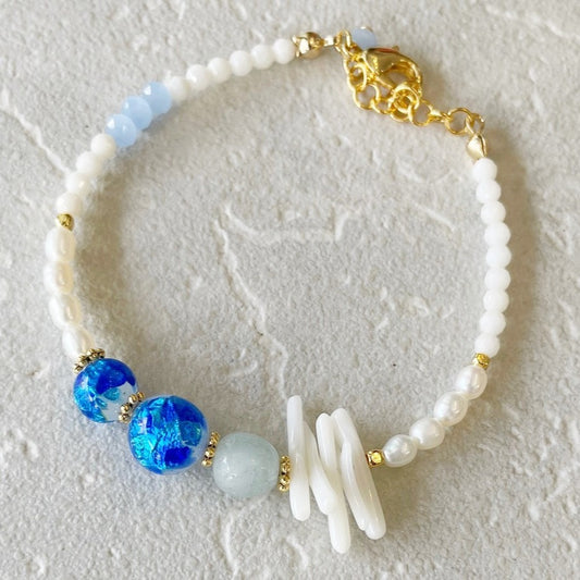 JEENAR ホワイトホタルガラス ブレスレット