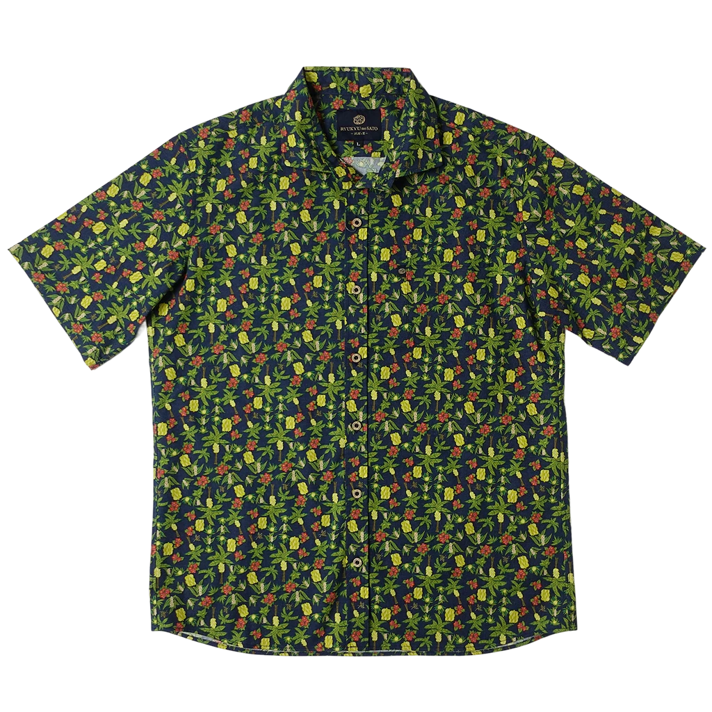 Men’s かりゆしウェア Jungle Okinawa (ワイドカラー）