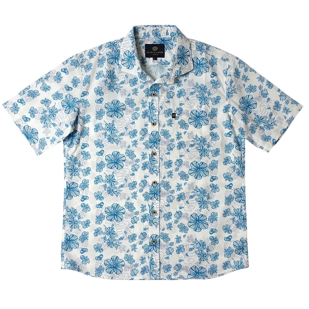 Men’s かりゆしウェア Watermark HAIBI(ワイドカラー）