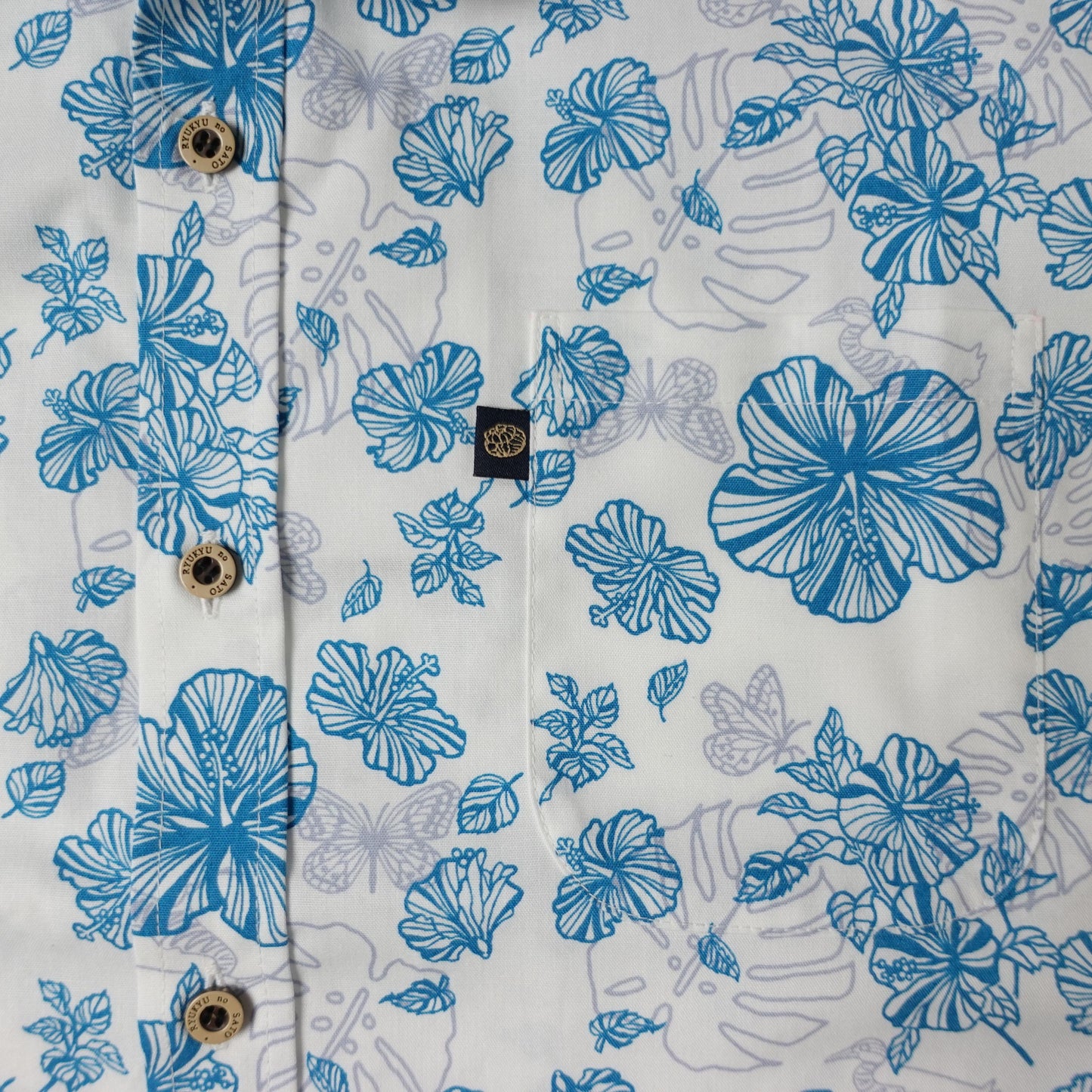 Men’s かりゆしウェア Watermark HAIBI(ワイドカラー）