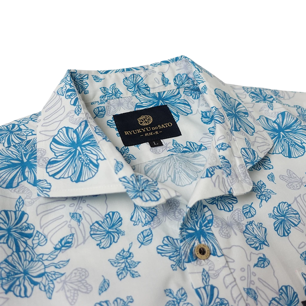 Men’s かりゆしウェア Watermark HAIBI(ワイドカラー）