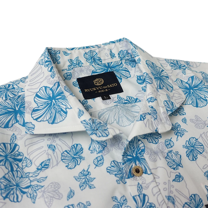 Men’s かりゆしウェア Watermark HAIBI(ワイドカラー）