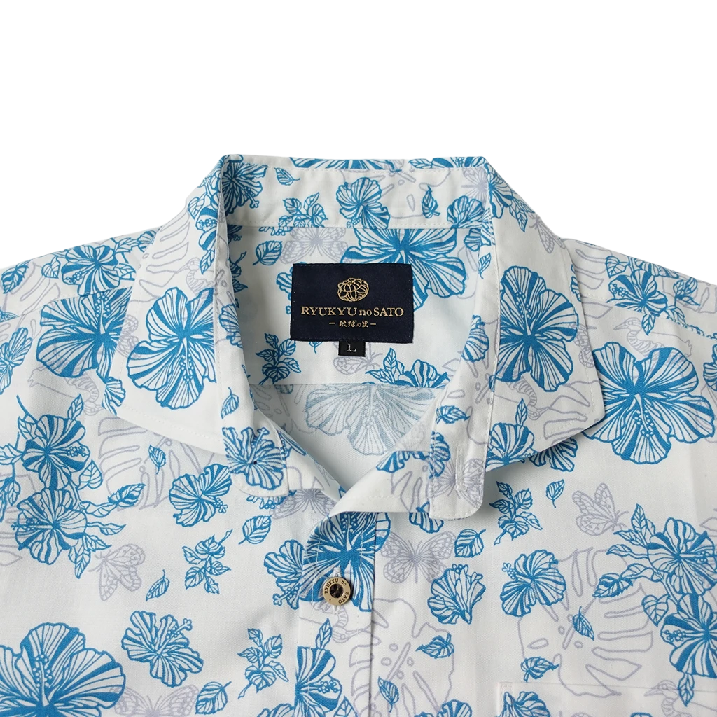 Men’s かりゆしウェア Watermark HAIBI(ワイドカラー）