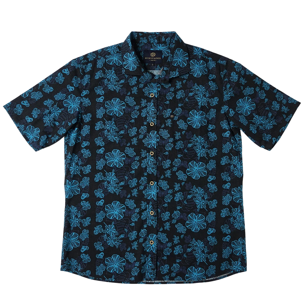 Men’s かりゆしウェア Watermark HAIBI(ワイドカラー）
