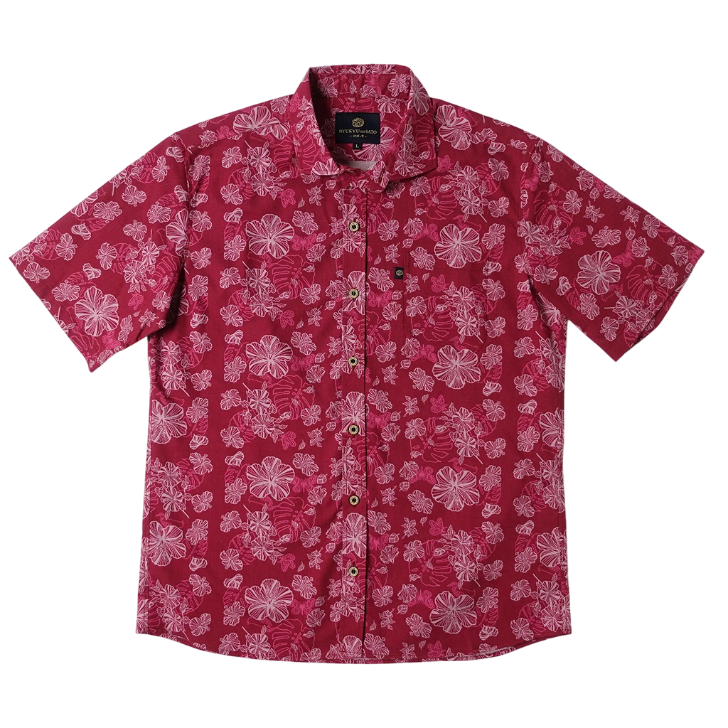 Men’s かりゆしウェア Watermark HAIBI(ワイドカラー）