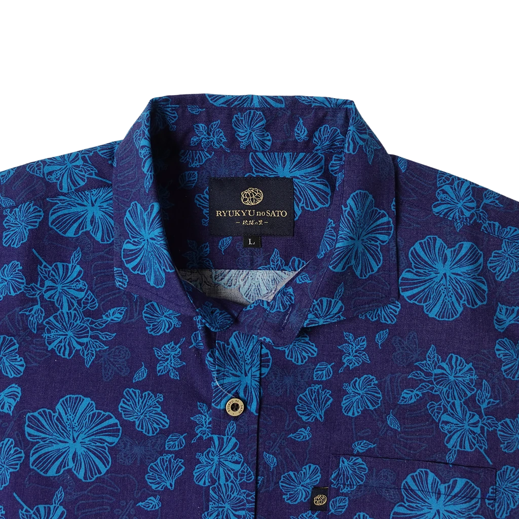 Men’s かりゆしウェア Watermark HAIBI(ワイドカラー）