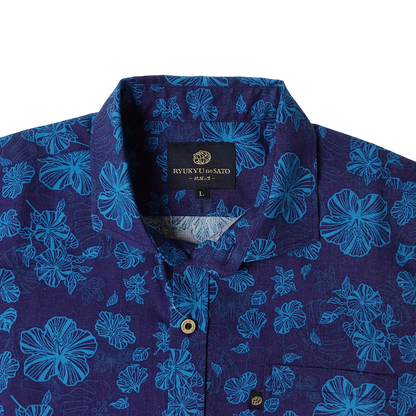 Men’s かりゆしウェア Watermark HAIBI(ワイドカラー）