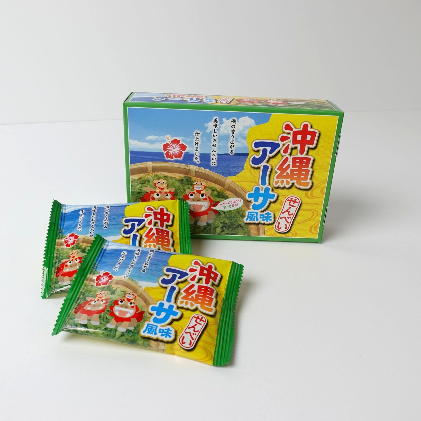 沖縄アーサ風味せんべい(小) 18枚入り(3枚×6袋)