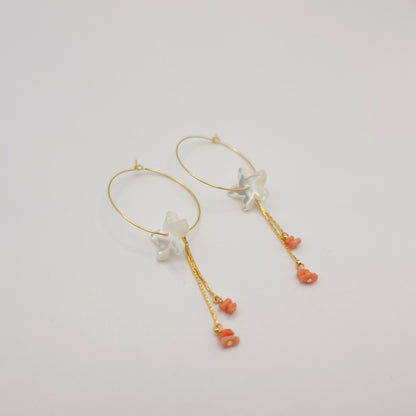 JEENAR 深海サンゴプルメリアシェルピアス