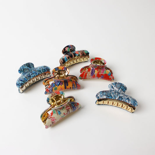 紅型柄 バンス ヘアクリップ(L)