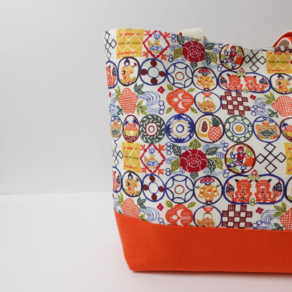 RYUKYU COLLAGE トートバッグ中(ちゃんぷるー柄)