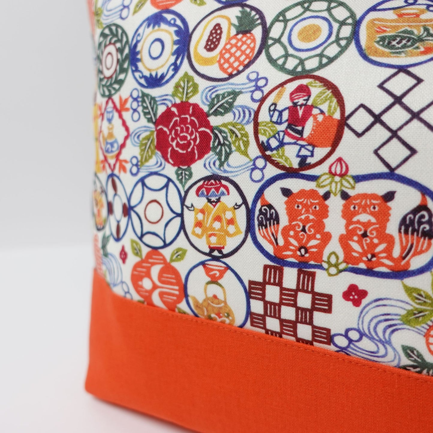 RYUKYU COLLAGE トートバッグ中(ちゃんぷるー柄)