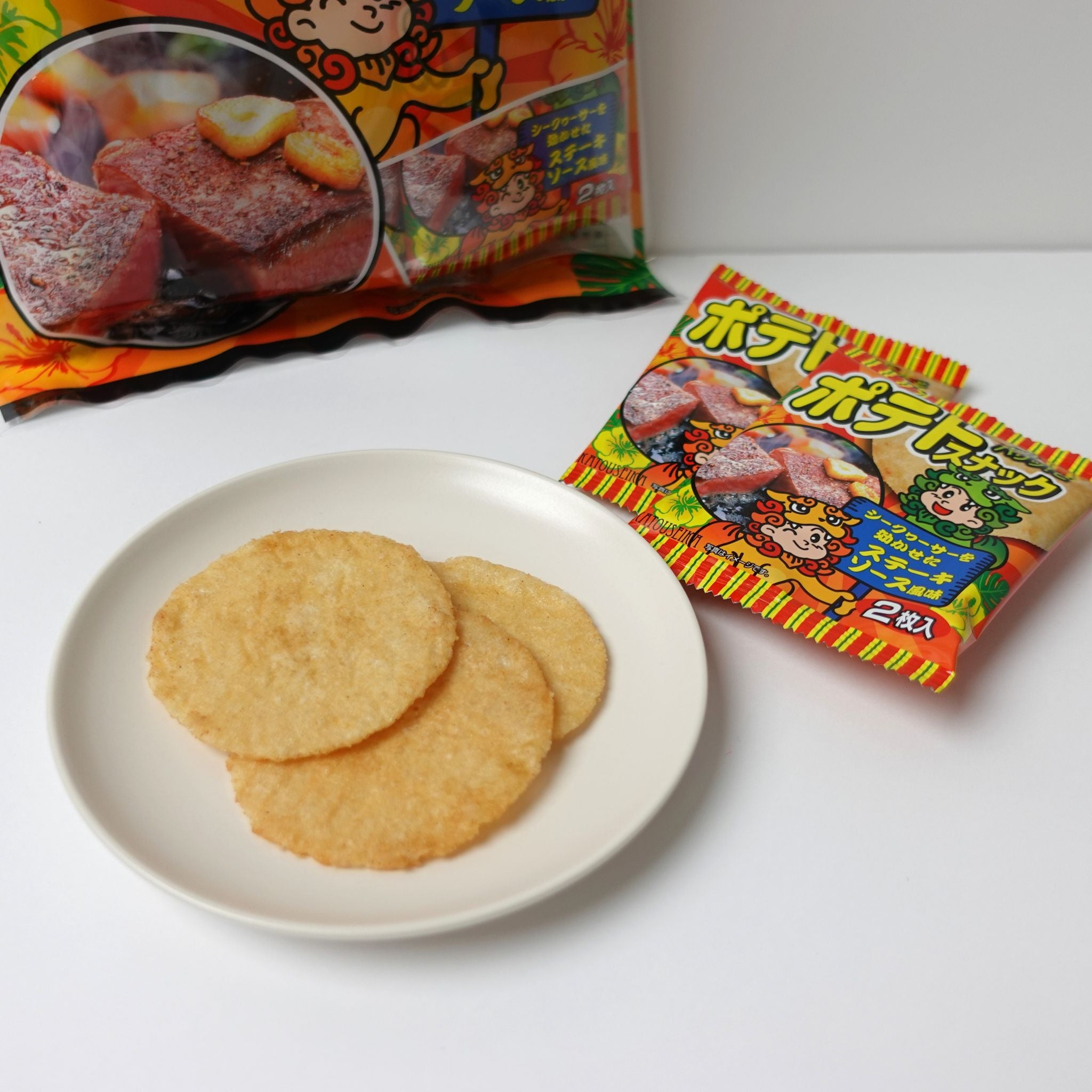 沖縄ポテトスナック シークワサーステーキソース風味 Big Pack 36枚