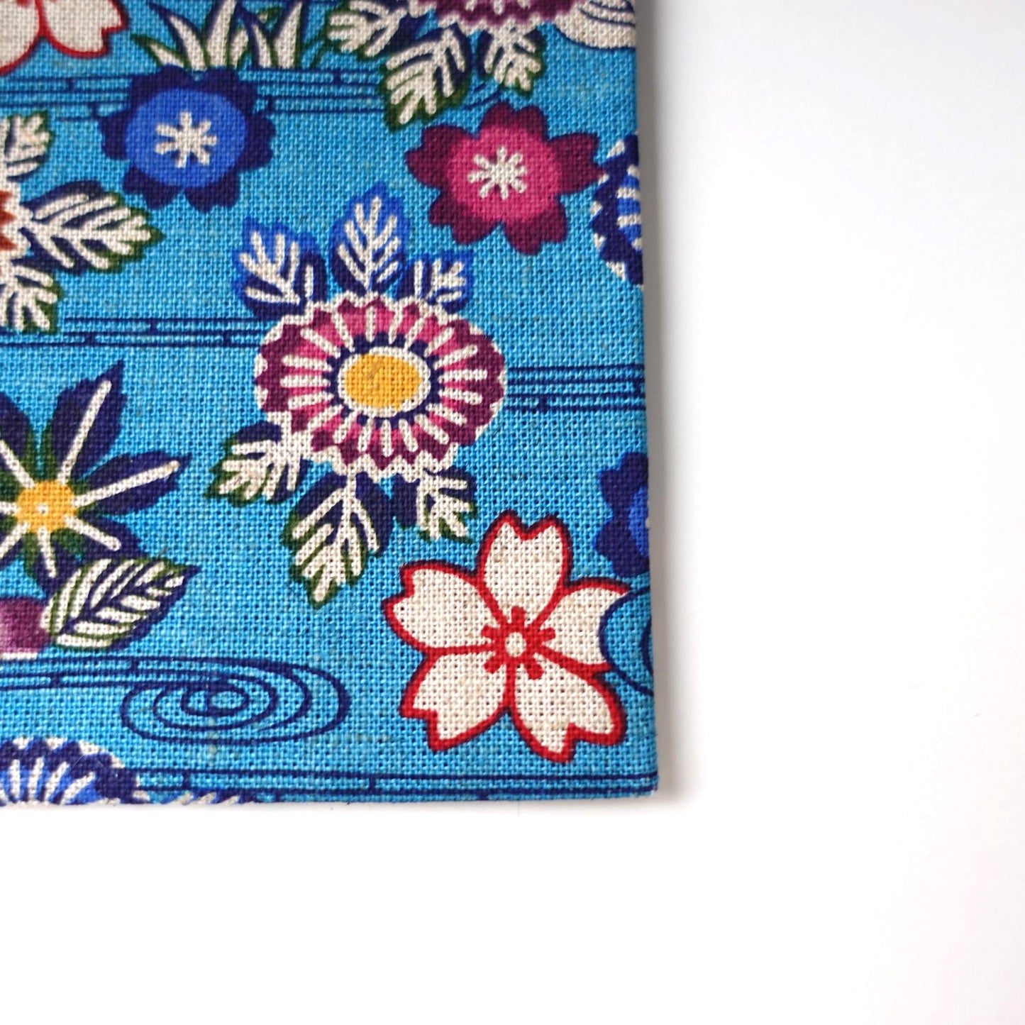 古紅型柄 中絞り巾着（中）
