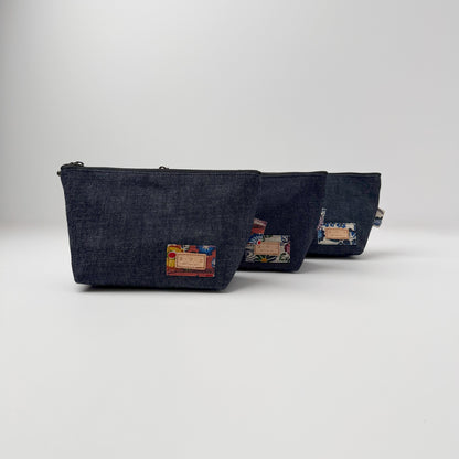 ３・７・３デニムファスナーポーチ