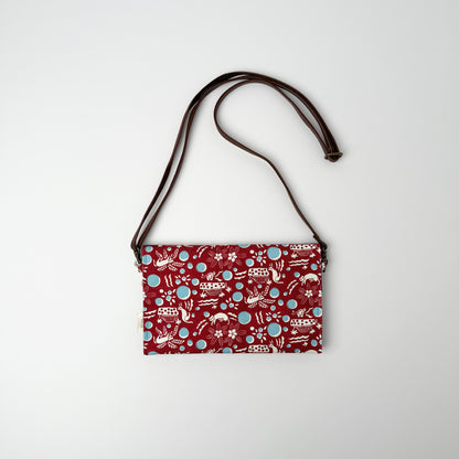 RYUKYU　COLLAGE 2way ポーチ(月とネコ柄)