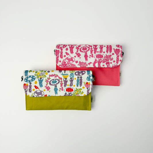 RYUKYU　COLLAGE 2way ポーチ(市場柄)