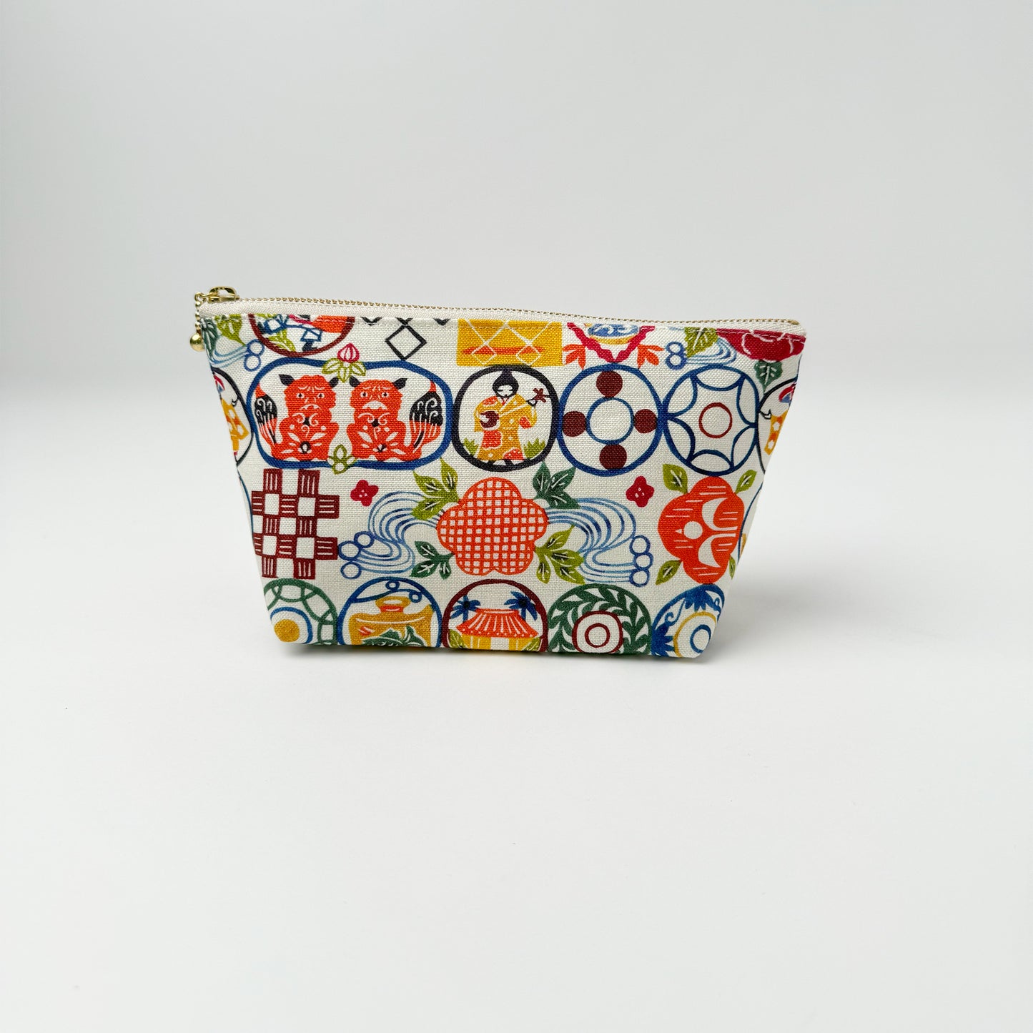 RYUKYU　COLLAGE マチ付きポーチ(ちゃんぷるー柄)