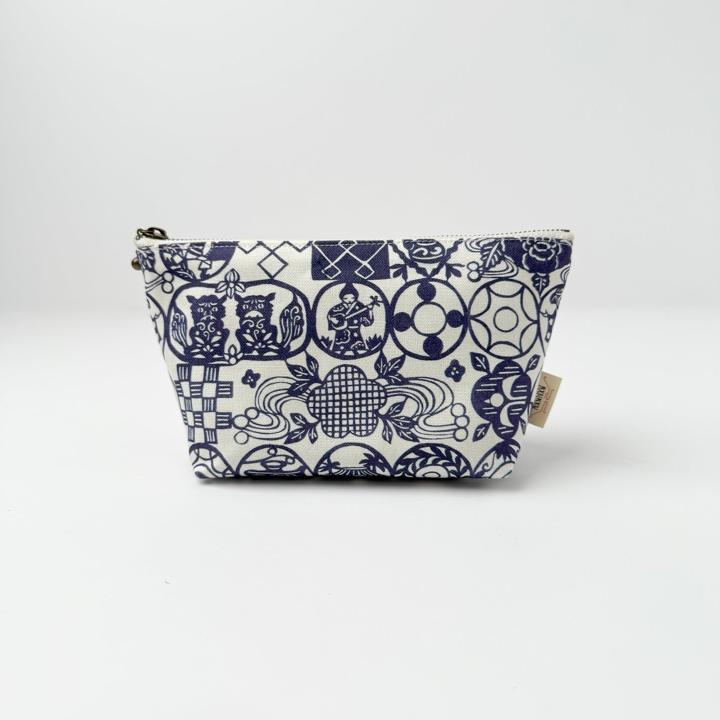 RYUKYU　COLLAGE マチ付きポーチ(ちゃんぷるー柄)