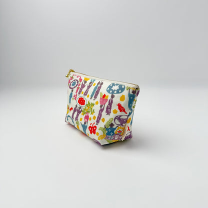 RYUKYU　COLLAGE マチ付きポーチ(市場柄)