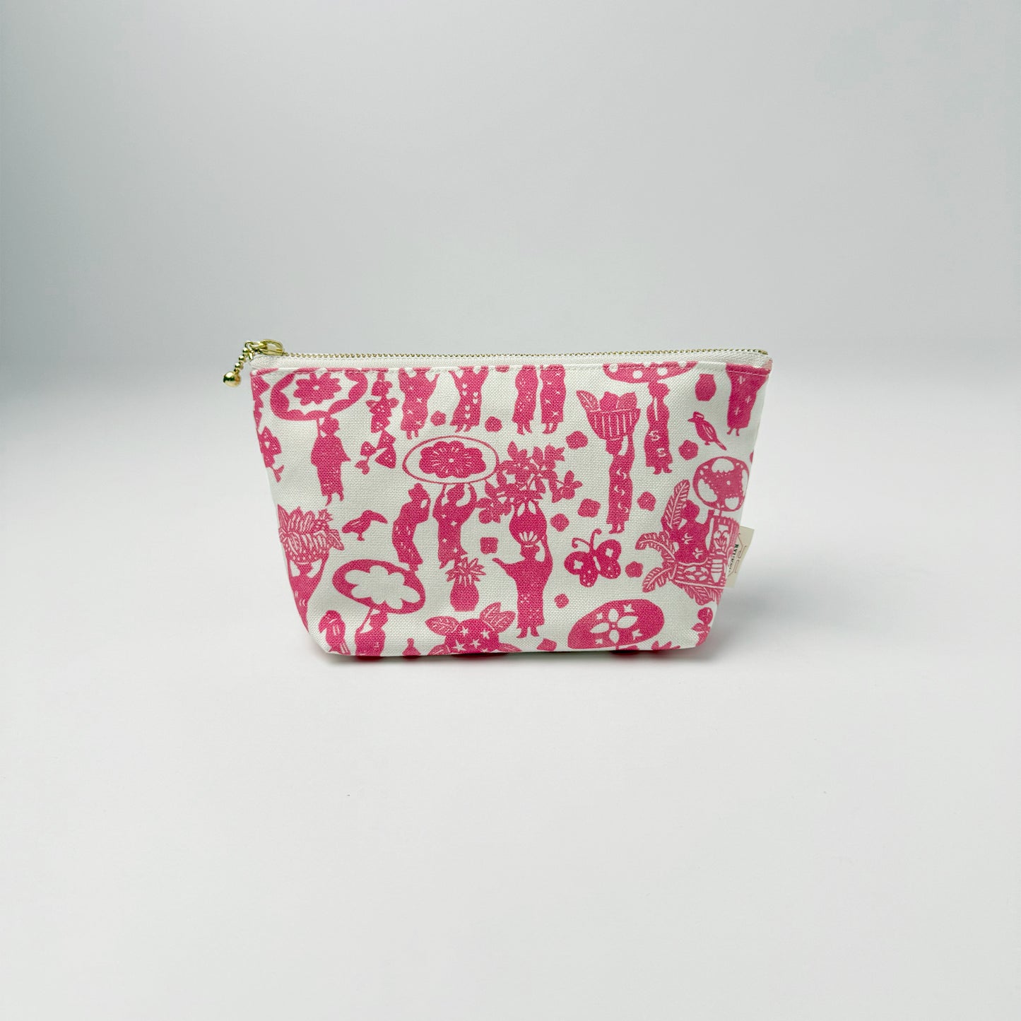 RYUKYU　COLLAGE マチ付きポーチ(市場柄)