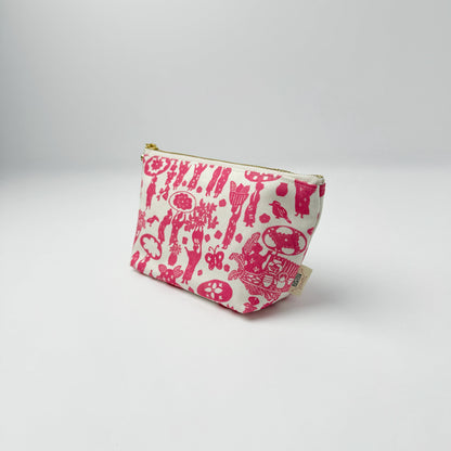 RYUKYU　COLLAGE マチ付きポーチ(市場柄)