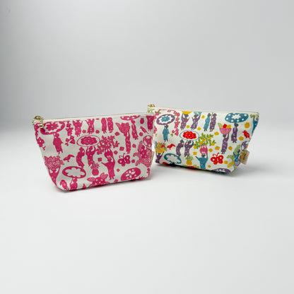 RYUKYU　COLLAGE マチ付きポーチ(市場柄)