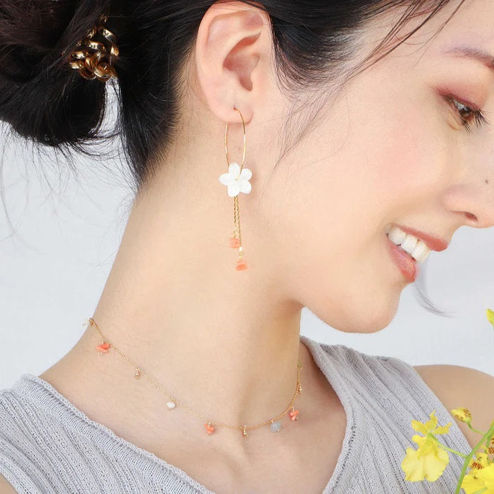 JEENAR 深海サンゴプルメリアシェルピアス