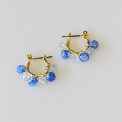 JEENAR ホワイトホタルガラス ピアス